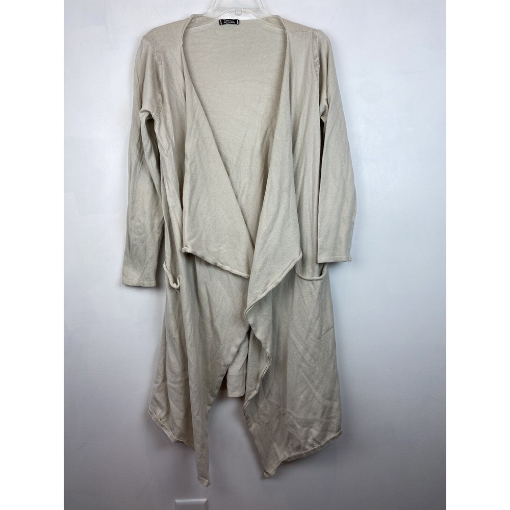 Cobble Stone Sweater Womans S or M Italy Open Cardigan Long One Size Beige